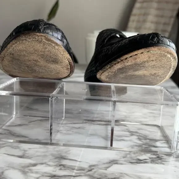 Magnanni Black Crocodile Leather Woven Monk Strap Dress Loafers Mens Size 9 M - Picture 8 of 12